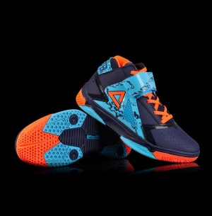 Peak 2016 Spring Monster 3.4 Professional Basketball Shoes - Navy Blue/Red